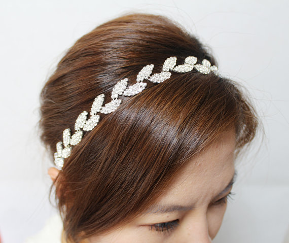 Hochzeit - Bridal Headband, Bridal Head Piece, Rhinestone Headband, Wedding Headband, Bridal Hair Piece, Bridal Headpiece, Prom Headband