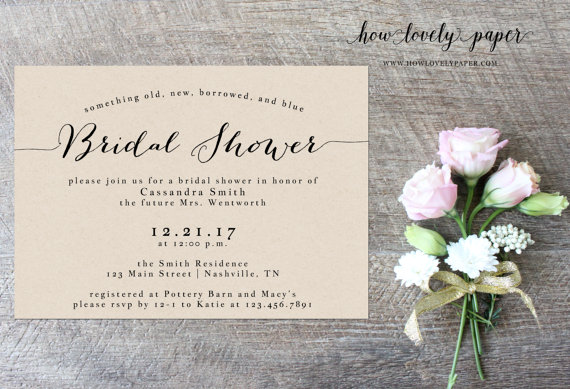 زفاف - Printable Bridal Shower Invitation - the Bailey Collection