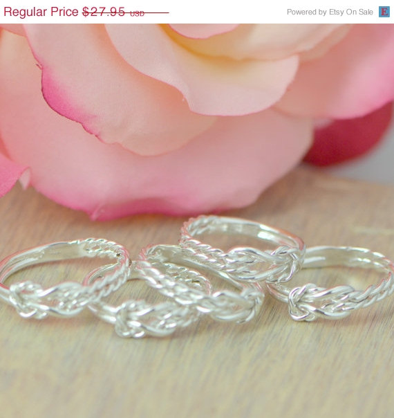 Wedding - Easter Sale Bridesmaid Ring w/giftbox - Wedding Party - Wedding Jewelry - Maid of Honor Gift - Bridesmaid Gift -Infinity Knot