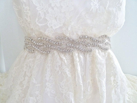 Hochzeit - USA SELLER - Bridal crystal belt , rhinestone sash, bridal sash, bridal belt, wedding belt, beaded bridal belt, wedding sash, jeweled sash