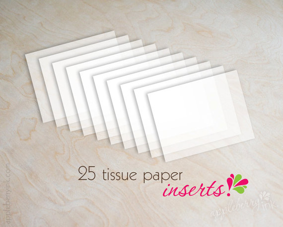 Свадьба - 25 tissue paper inserts for wedding invitations, 4.5" x 6"