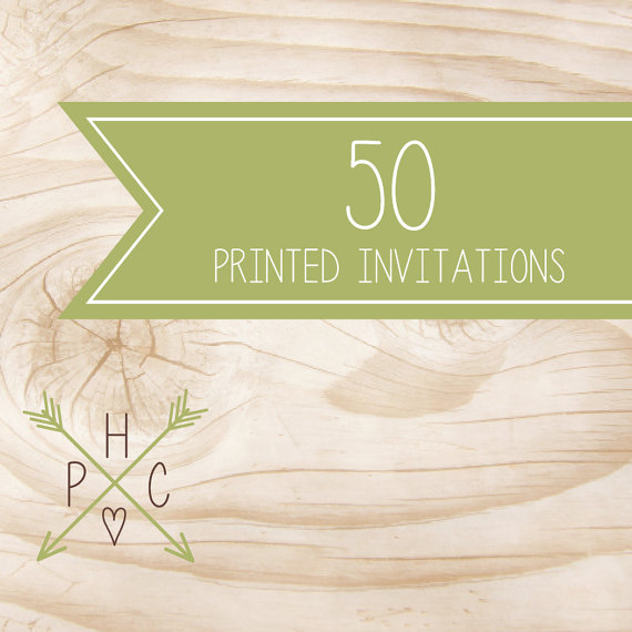 Свадьба - ADD ON >>> 50 5x7 Printed Premium Invitations with white envelopes