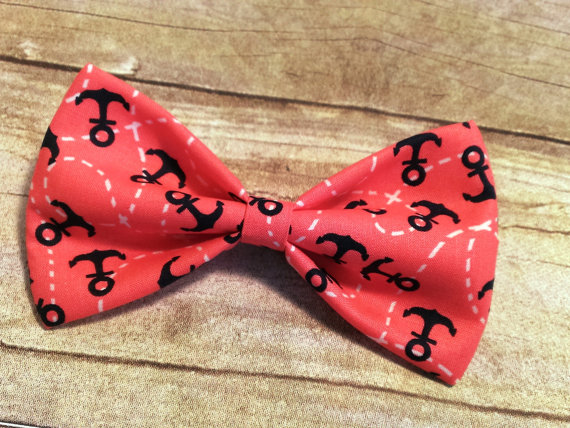 Свадьба - Coral Anchors Bow Tie, Clip, Headband or Pet