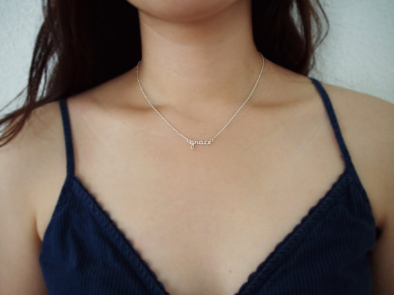 زفاف - SALE Personalized Name Necklace - Dainty Name Necklace - Tiny Name Charm - Any font Available - Bridesmaid Gift MOTHER GIFT