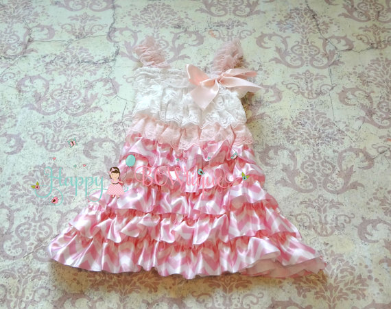 Hochzeit - Valentine's Sweet Pink Chevron Dress, Flower girls dress, baby dress,girls dress,Birthday outfit,girls outfit, Valentine's day,Chevron dress