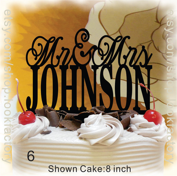 زفاف - Monogram Cake Topper - Mr and Mrs Wedding Cake Topper With Your Family Name(Last Name) - Custom Made Monogram Cake Topper