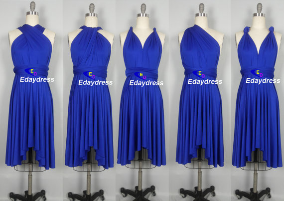 Hochzeit - Reseved for: Rachael McGrath Bridesmaid Dress Infinity Dress Knee Length Wrap Convertible Dress