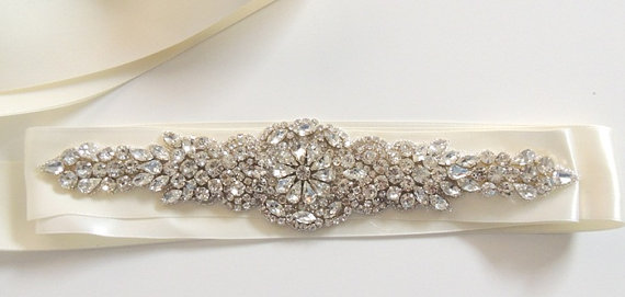 زفاف - Zina Wedding Bridal Beaded Jeweled Crystal Belt Sash Embellishment