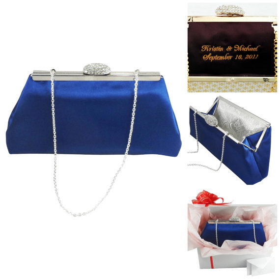 زفاف - Bridesmaid Gift Clutch, Royal Blue And Silver Paisley Bridal Clutch, Wedding Clutch, Mother Of The Bride Gift, Bridal Shower Gift Gift Ideas