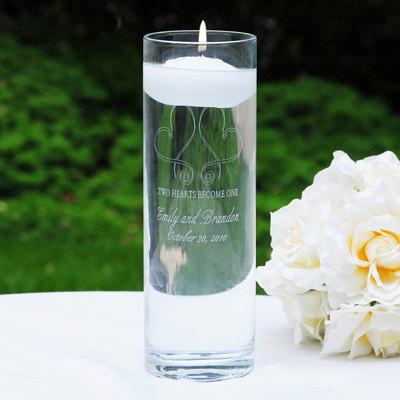 Mariage - Whimsical Two Hearts Become One Floating Unity Candle