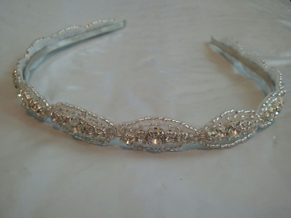 زفاف - Wedding Headband, Crystal Rhinestone Headband- Style H0088