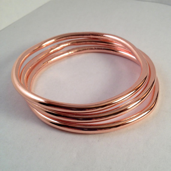 زفاف - Handmade Copper Bangle - Copper Bracelet - Bridesmaids - Stacking Bangle