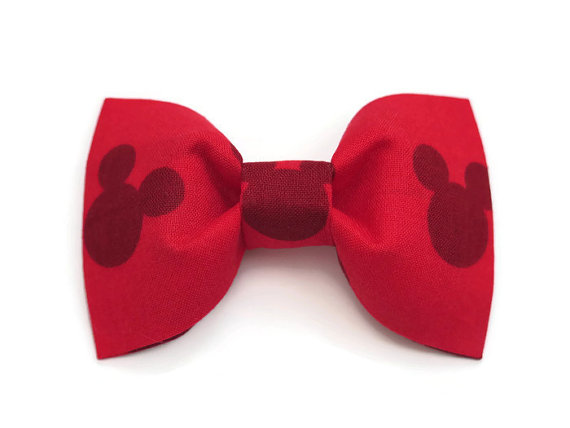Mariage - Baby/ Toddler/ Boy Bow Tie made with Disney Mickey Mouse Fabric, 1st Birthday Bow Tie, Ring Bearer Bow Tie, Ready to Ship