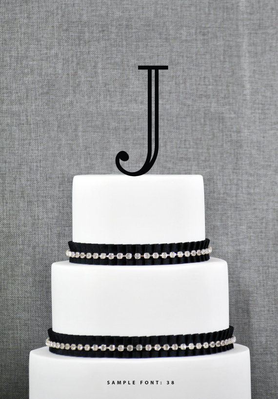 زفاف - Personalized Monogram Initial Wedding Cake Toppers -Letter J, Custom Monogram Cake Toppers, Unique Cake Toppers, Traditional Initial Toppers