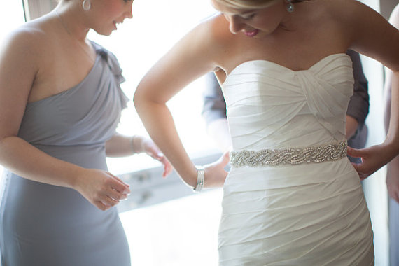 Hochzeit - Wedding Bridal Beaded Sash Crystal Belt