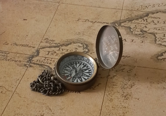 Свадьба - Compass, Working Compass, Personalized Compass, Groomsmen Gifts, Christmas Gifts