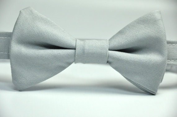 زفاف - Gray Boy's Bow Tie Cotton Bowtie for Children