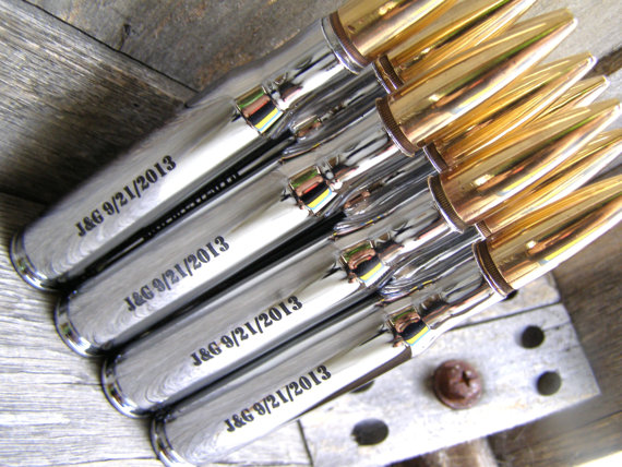 Hochzeit - Groomsmen Gifts. 8 Engraved Chrome 50 Caliber Personalized Bottle Openers. Usher Gift. Father of the Bride Gift. Groom Gift. Groomsmen Gifts