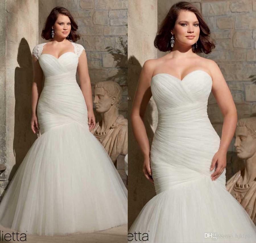 Mariage - Custom 2015 New Arrival Sweetheart Mermaid Wedding Dresses Detachable Applique Tulle Bridal Gown Wedding Dress Online with $151.84/Piece on Hjklp88's Store 