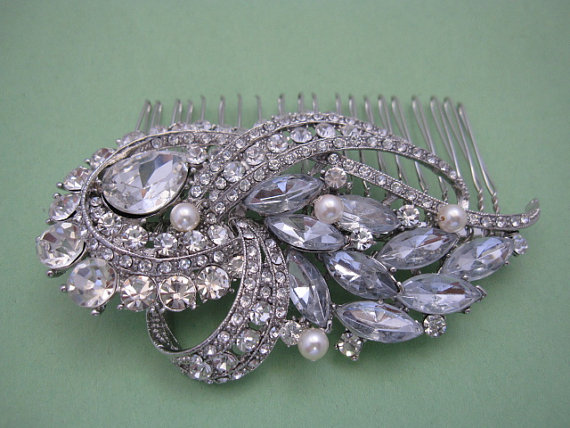 Wedding - Vintage Inspired Bridal hair comb wedding hair accessory bridal hair jewelry wedding hair comb bridal headpiece wedding comb pearl hair comb
