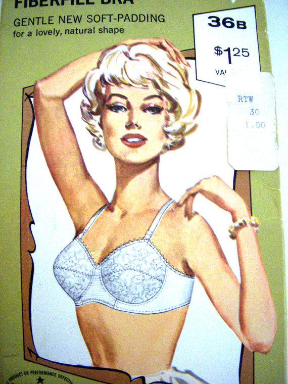 زفاف - Vintage 60s Fiberfill Bra by Celebrity - NOS White Pointy Bra  Dead Stock White Lace Bra In Original Box Size 36 B
