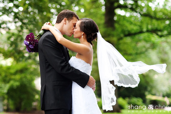 زفاف - Bridal Veil,  Two tier,  Flower Lace Edge, Beaded Lace, white or ivory