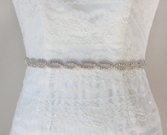 Wedding - ANDREA - Crystal Rhinestone Bridal Sash, Wedding Beaded Belt, Bridal Crystal Belts, Bridesmaids, Bridal Party