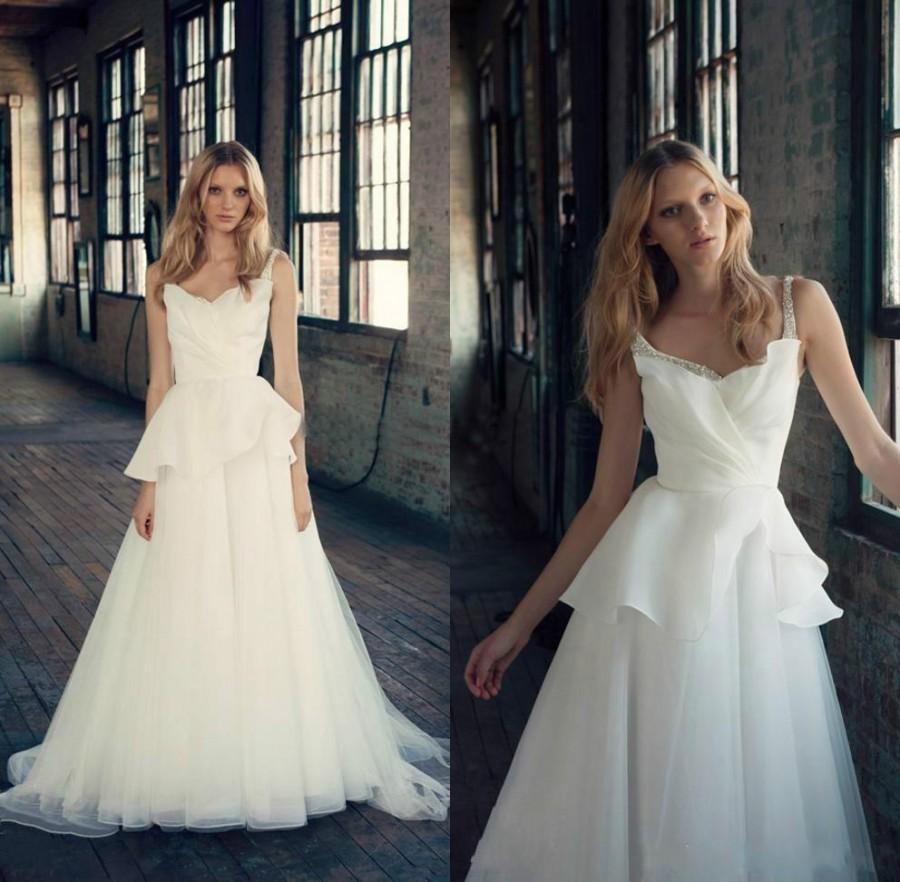 Mariage - 2015 HOT Custom Made Wedding Dresses Sexy A-Line V-Neck Spaghetti Straps Organza 2014 Bridal Ball Gowns Dresses Online with $113.69/Piece on Hjklp88's Store 