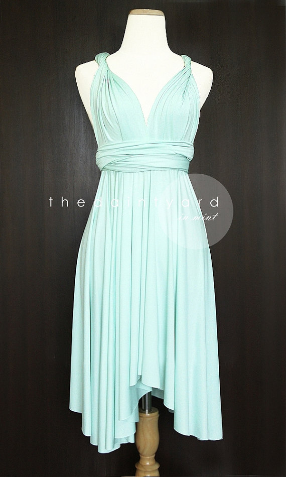 Hochzeit - Mint Bridesmaid Convertible Dress Infinity Dress Multiway Dress Wrap Dress Wedding Dress