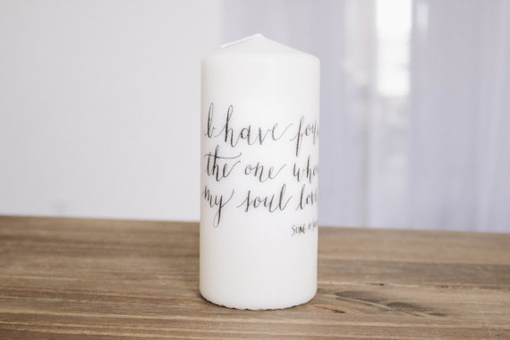 زفاف - My Soul Loves Pillar Unity Calligraphy Candle, Vows, Wedding, Couple, House warming gift, home