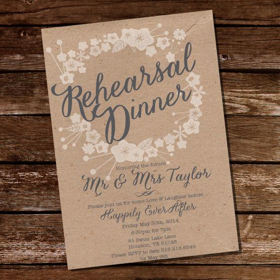 Wedding - Rehearsal Dinner Invitation - Instant Download and Edit with Adobe Reader - Print at Home!