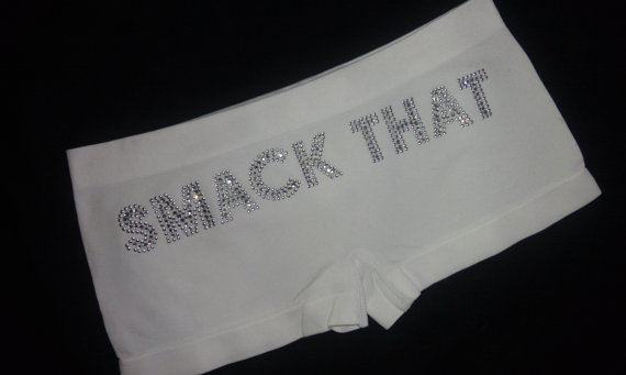 Hochzeit - Sexy Boy Shorts with SMACK THAT Rhinestone design