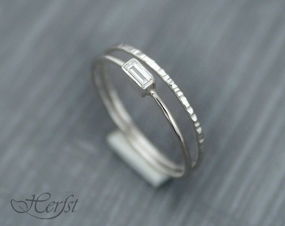 Mariage - 14k Diamond solid whitegold ring, engagement ring, wedding ring, diamond ring, solitair ring, Handmade