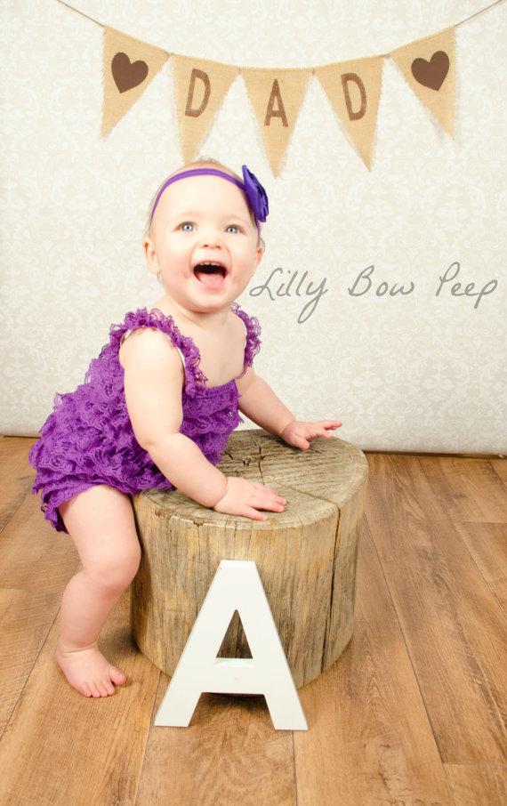 Mariage - Purple Lace Petti Romper-Baby Girl Clothes-Birthday Cake Smash Outfit-Preemie-Infant-Newborn-Child-Toddler-Baptism Outfit-Flower Girl Dress