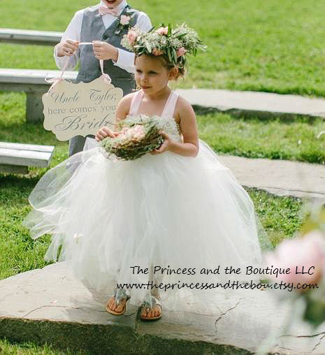 Mariage - Flower girl dress Ivory tutu dress, cap sleeves  chiffton roses, baby tutu dress, toddler tutu dress,newborn-24, 2t,2t,4t,5t, birthday