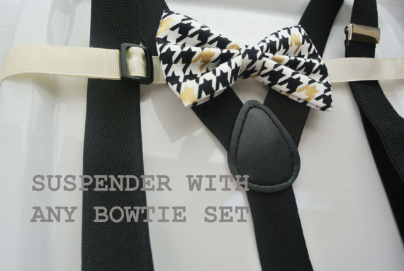 Wedding - Choose Any bowtie with Black Suspender !! for toddler/ boy/ baby