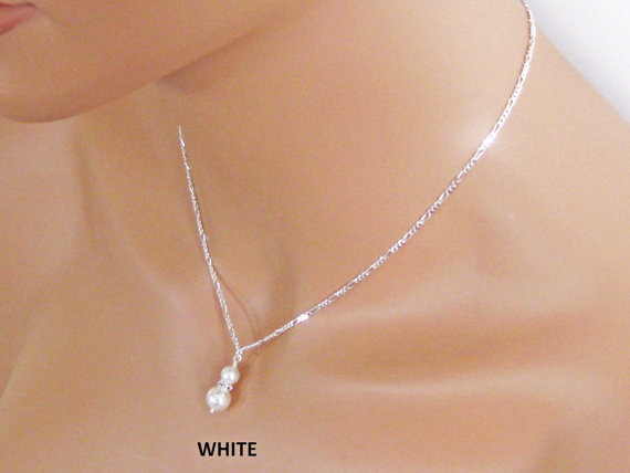 Wedding - Pearl Drop Bridal Pendant. Bridal Jewelry. Bridesmaids Jewelry. Wedding Jewelry. Pearl Drop Wedding Necklace