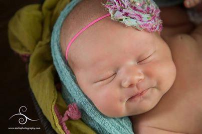 Mariage - Infant headband. Baby Headband. Toddler Hair Accessories.  Photography, Blue Floral Headband
