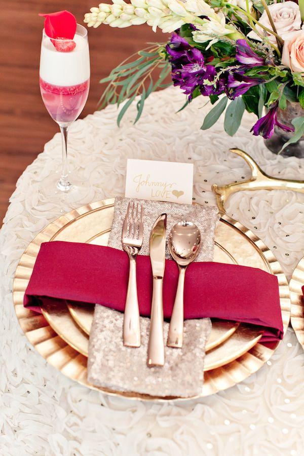 Wedding - Valentine's Day Inspired - Color Of The Year - Marsala, Pink   Gold