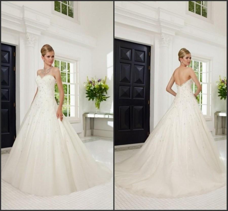Mariage - Vestido De Novia Stunning 2015 Wedding Dresses Veni Infantino With Beading Sequins Organza Chapel Sweep Train Bridal Ball Gowns Custom Made Online with $120.14/Piece on Hjklp88's Store 