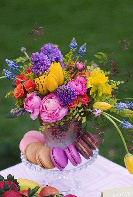 Wedding - Colorful Spring Wedding Centerpiece