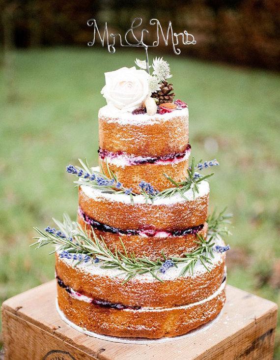 Wedding - Wedding Cake Topper - Wire Cake Topper - Mr and Mrs Cake Topper - Personalized Cake Topper - Rustic Chic Cake Topper - Name Cake Topper