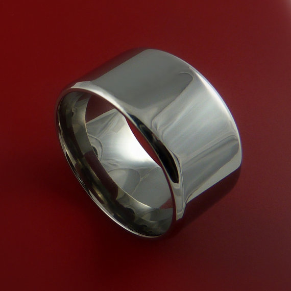 Mariage - Titanium Wide Wedding Band Unisex Engagement Ring Made to Any Sizing 3 to 22