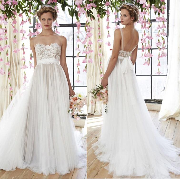 Свадьба - 2015 New Arrival Beautiful Lace Appliques Wedding Gowns Straps Sexy Wedding Dresses Backless Bridal Gown Sweep Train Online with $104.82/Piece on Hjklp88's Store 