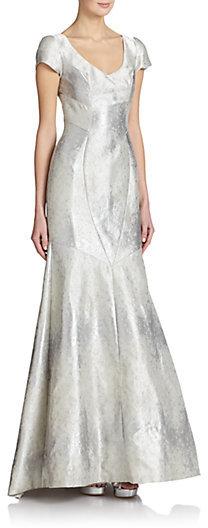 Wedding - Theia Brocade Mermaid Gown