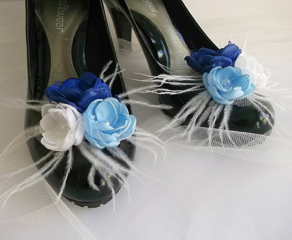 زفاف - Shoes clasp, Hair clip, Bobby pin, Shoes clasp, Weddings accessory, Brooch, Something blue, Small fabric flowers, Floral arrangement, Brides