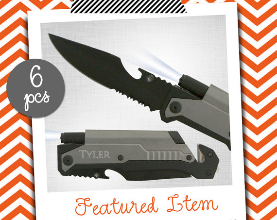 Свадьба - Groomsmen Gifts 6 PERSONALIZED Knives Engraved Knife Pocket Knife Hunting Knife Rescue Knife Groomsmen Gift Groomsmen Knife Gift for Men