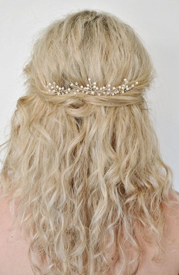Wedding - Wedding Hair Accessories, Bridal Hair Pins, Swarovski Pearl Crystal Hair Pins,Bridal Hair Accessory, Set of 3