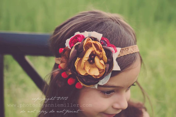 Wedding - Fall Headbands-Children's Headbands-Persnickety 2013 Headband-Matilda Jane Headband-Flower Girl Headband-Fall Wedding