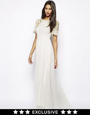 Hochzeit - Virgos Lounge Raina Maxi Dress With Embellished Shoulder
